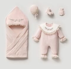 NİPPERLAND Kadife Nakışlı 5'li Hastane Çıkışı