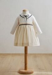 KIZ KURDELE DETAYLI ELBİSE