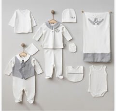 PUGİ ERKEK KRAVATLI 10LU SET HASTANE ÇIKIŞI