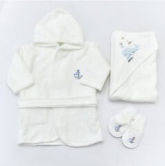 BEBESSİ ERKEK SAILING KUTULU BORNOZ SETİ