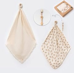 LOVEMAXX YAPRAK DESENLİ MÜSLİN PENYE BATTANİYE SET