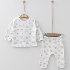 OBABY UNISEX MANTAR BASKILI 2Lİ TAKIM