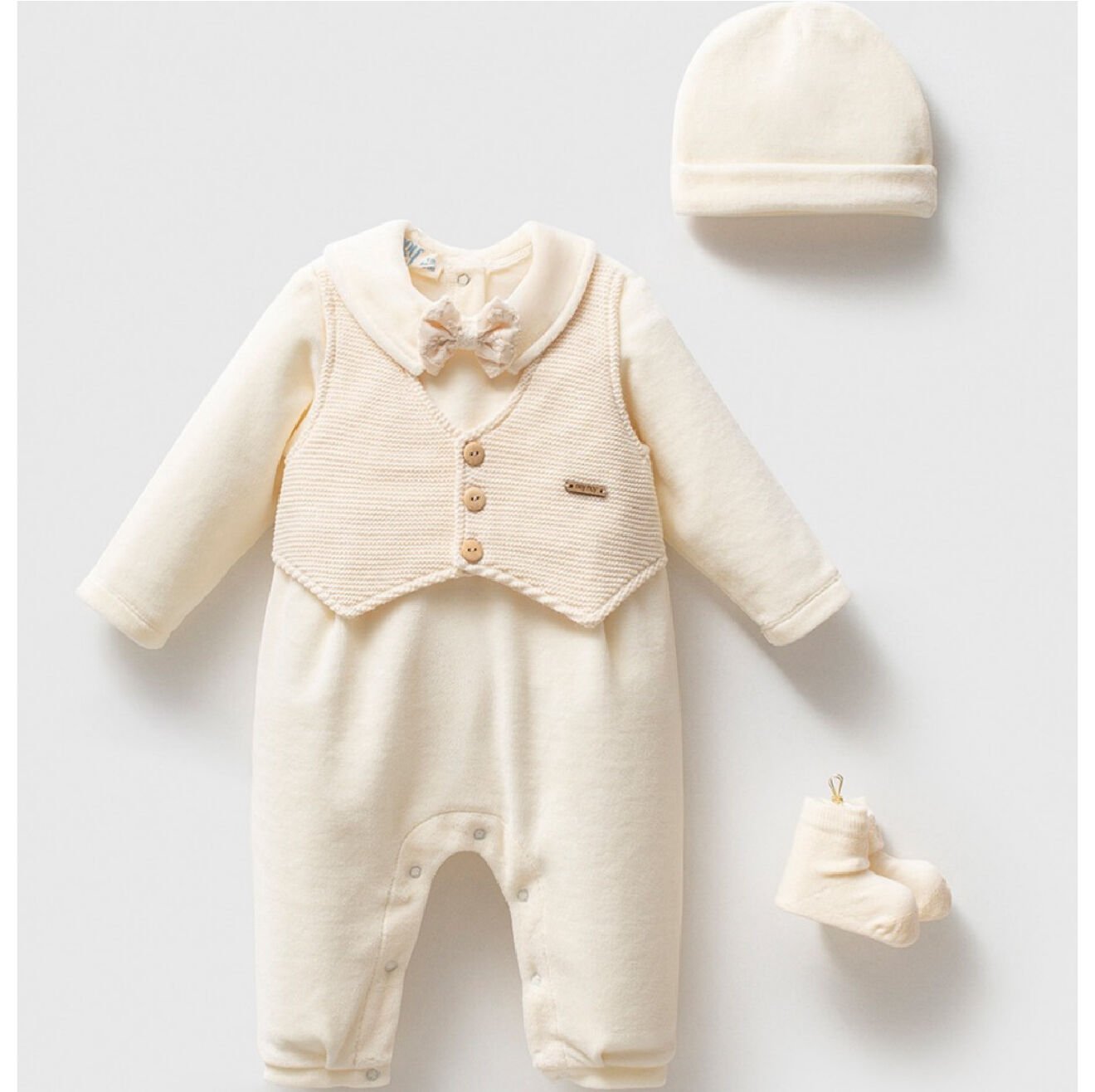 NOYNOY ERKEK TRİKO YELEKLİ KADİFE TULUM TAKIM