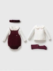 NOYNOY KIZ KADİFE TULUM BODY 4 LÜ TAKIM