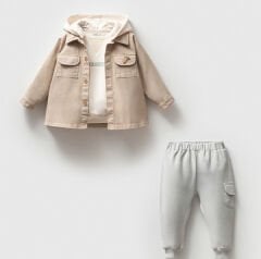 NOYNOY  KAPÜŞONLU CEKETLİ TAKIM