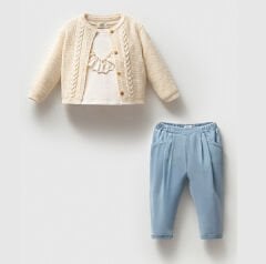 NOYNOY KIZ TRİKO HIRKALI 3 LÜ TAKIM