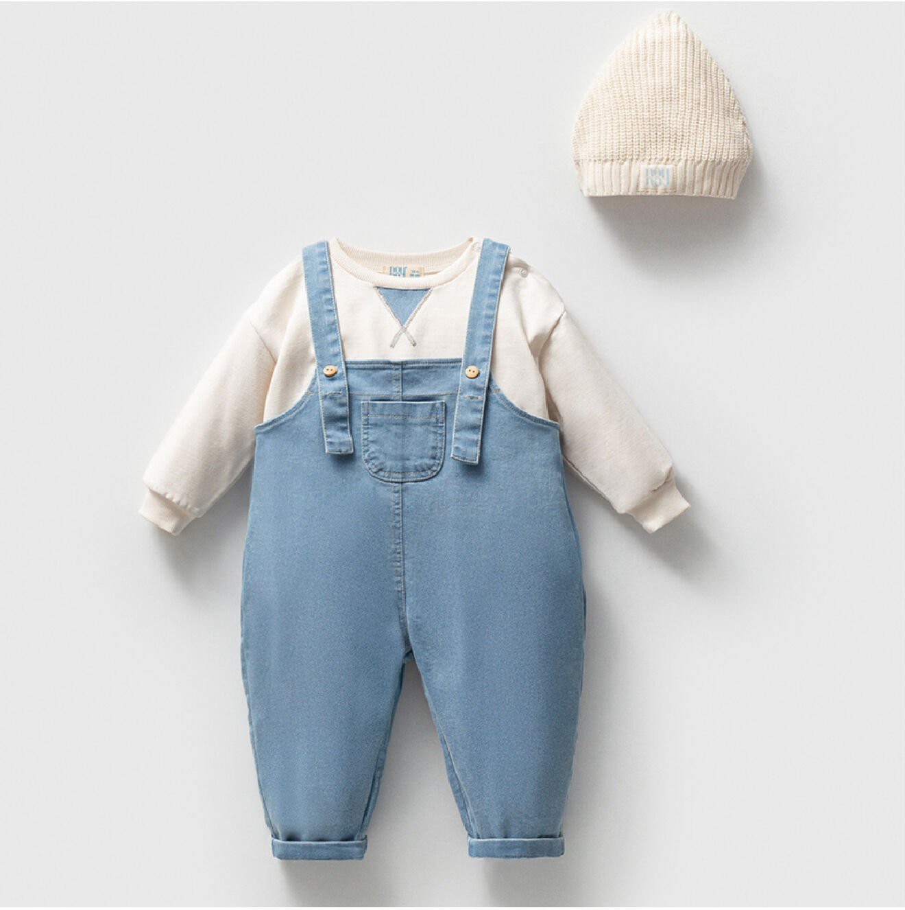 NOYNOY KIZ KOT SALOPETLİ 3 LÜ TAKIM