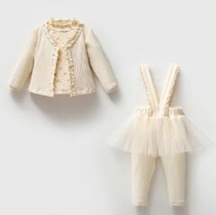 NOYNOY KIZ FIRFIRLI CEKET 3 LÜ TAKIM