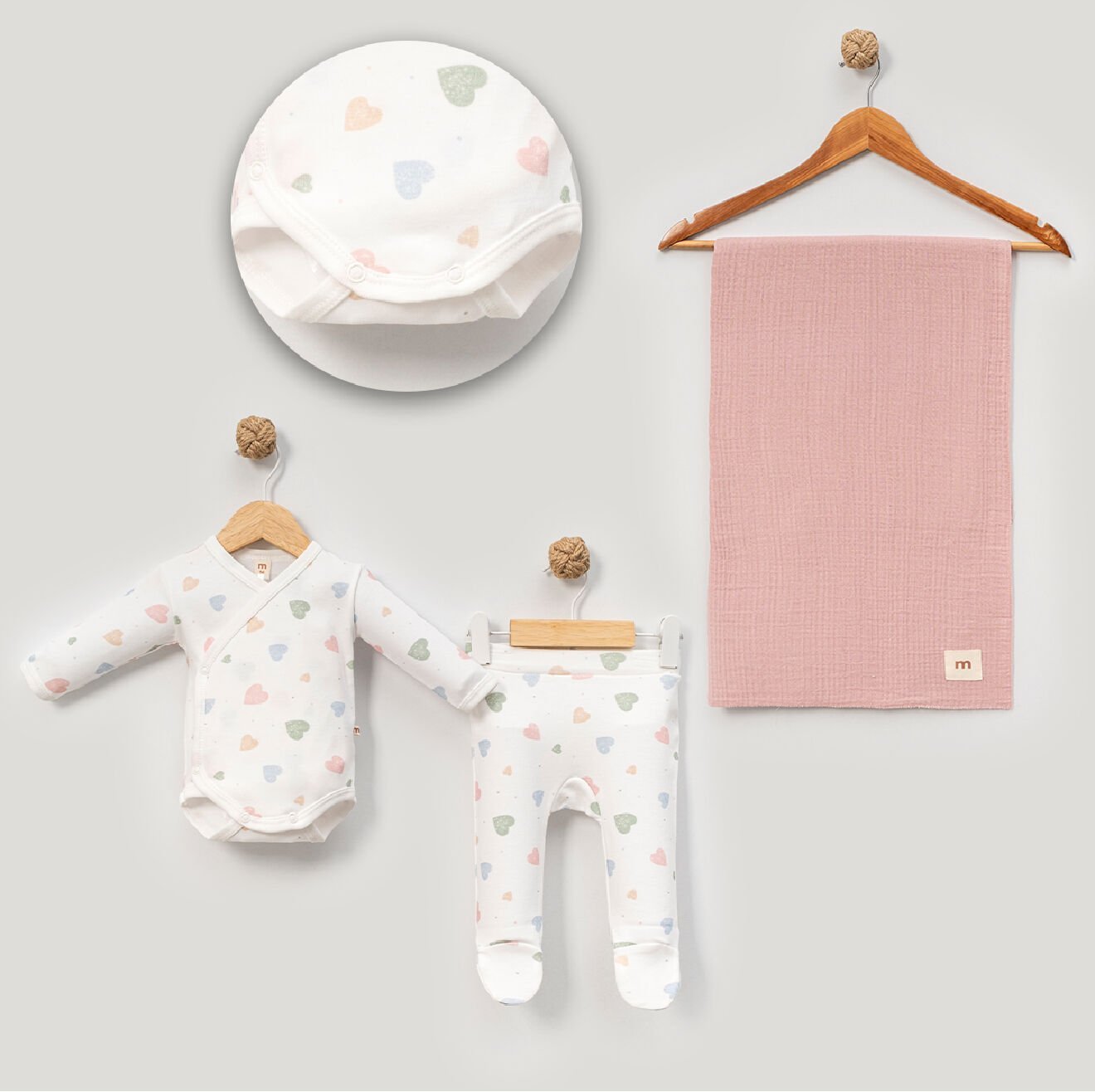 MİNİSSE KALP BASKILI KRUVAZE TAKIM