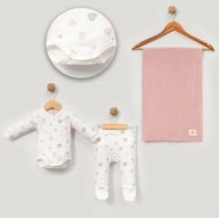 MİNİSSE KALP BASKILI KRUVAZE TAKIM