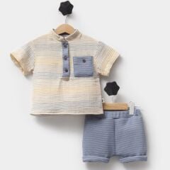 HİPPIL ERKEK ÇİZGİLİ ŞORTLU TAKIM